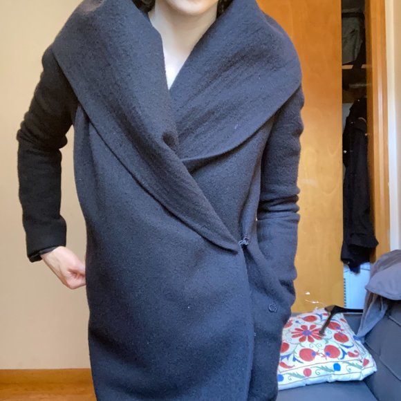 The Row Wool Coat w/ Hood, Shawl Collar sz XS/S 0 - Picture 5 of 10